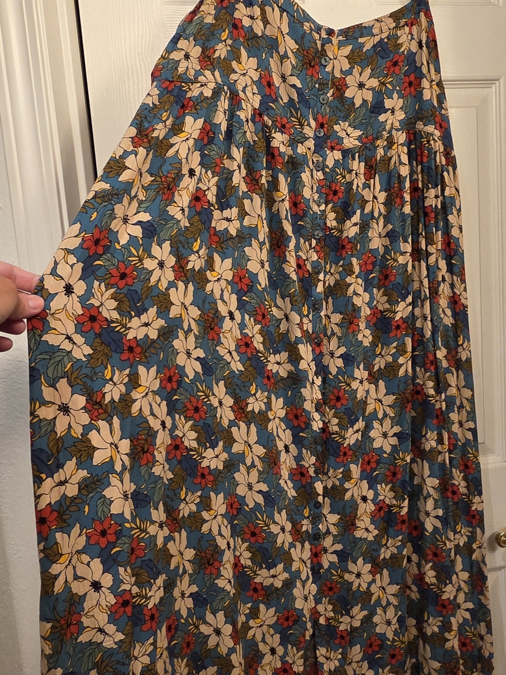 Natural Life ankle length floral button front, maxi dress - Picture 4 of 7